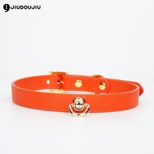 Cowhide Collar Choker Orange